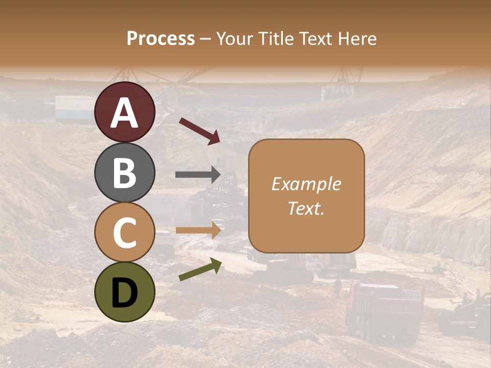 A Group Of Trucks Driving Down A Dirt Road PowerPoint Template