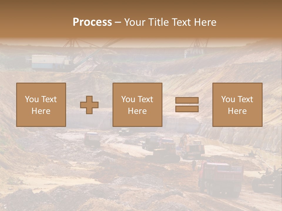 A Group Of Trucks Driving Down A Dirt Road PowerPoint Template