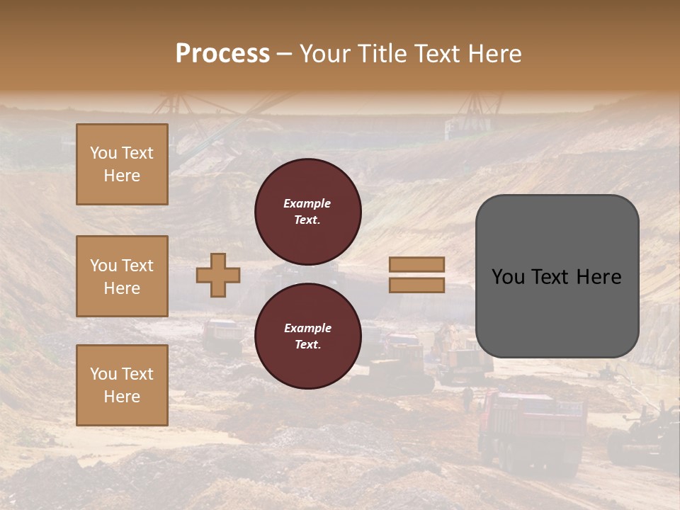 A Group Of Trucks Driving Down A Dirt Road PowerPoint Template