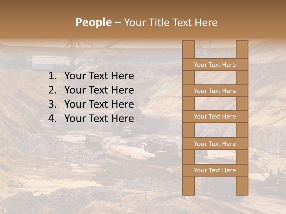 A Group Of Trucks Driving Down A Dirt Road PowerPoint Template