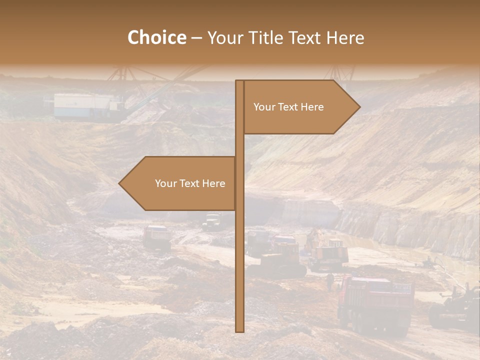 A Group Of Trucks Driving Down A Dirt Road PowerPoint Template