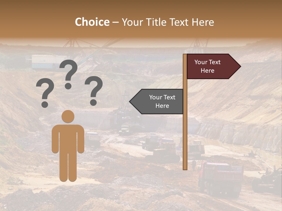 A Group Of Trucks Driving Down A Dirt Road PowerPoint Template