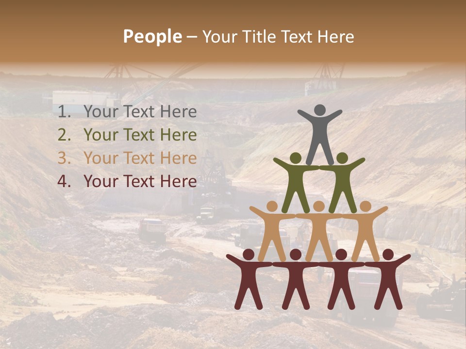 A Group Of Trucks Driving Down A Dirt Road PowerPoint Template