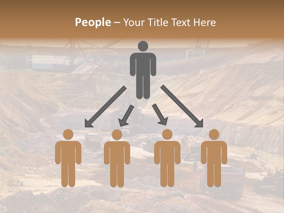 A Group Of Trucks Driving Down A Dirt Road PowerPoint Template