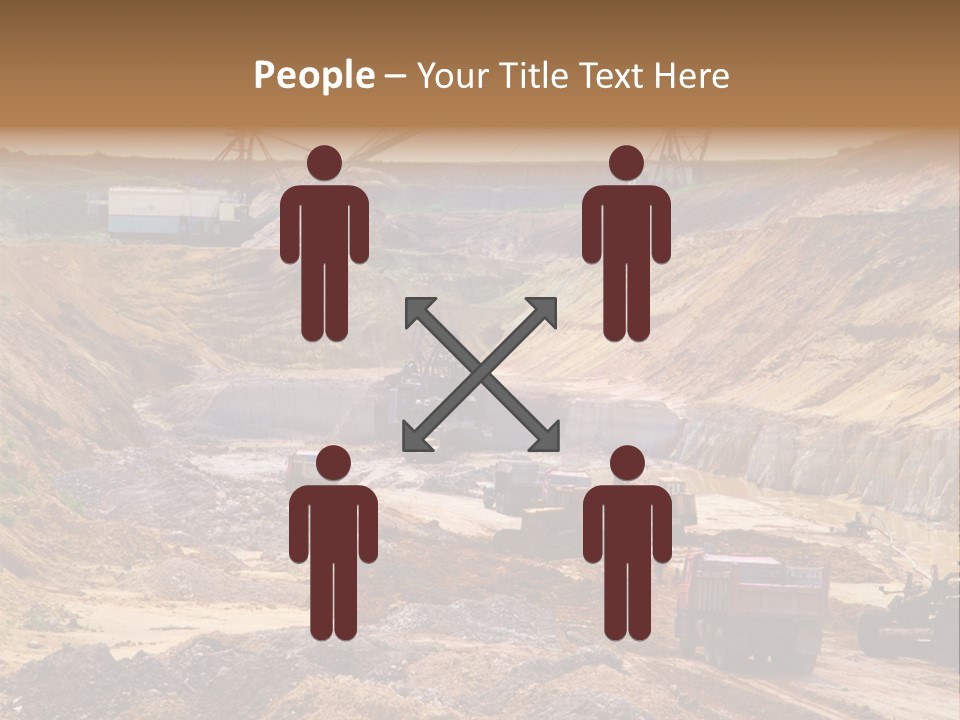 A Group Of Trucks Driving Down A Dirt Road PowerPoint Template