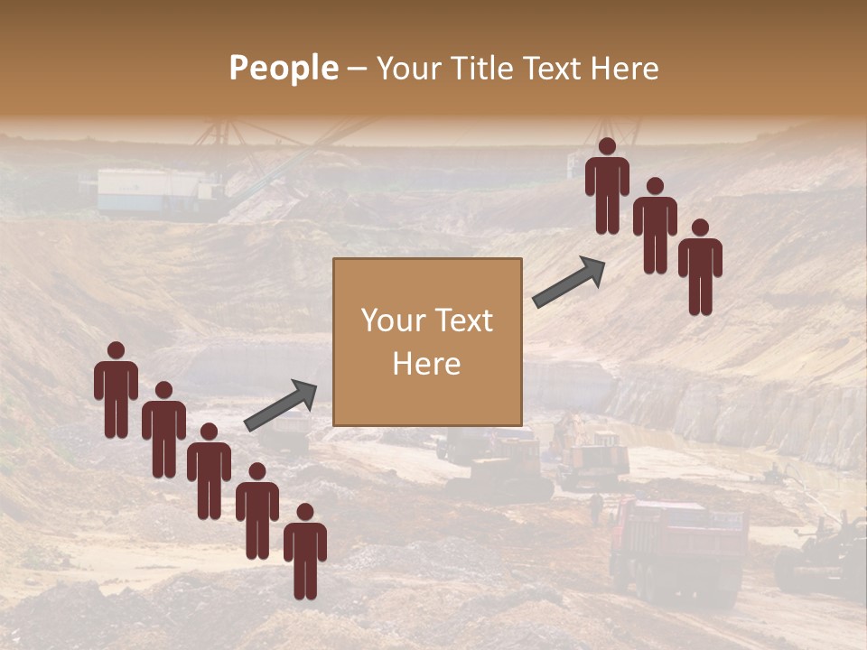 A Group Of Trucks Driving Down A Dirt Road PowerPoint Template