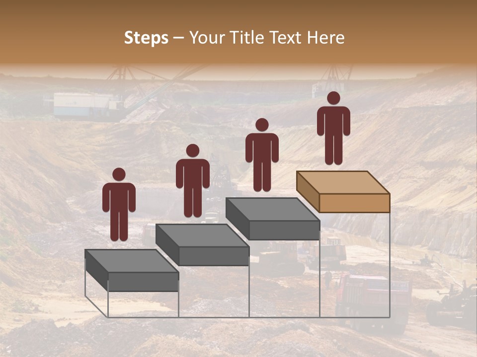 A Group Of Trucks Driving Down A Dirt Road PowerPoint Template