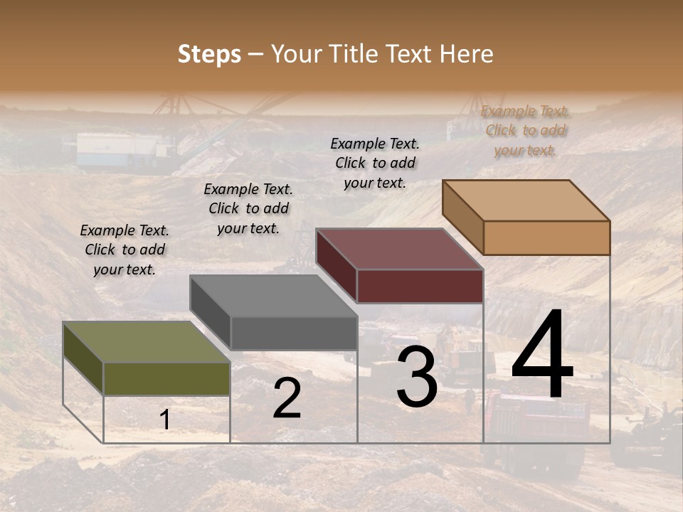 A Group Of Trucks Driving Down A Dirt Road PowerPoint Template