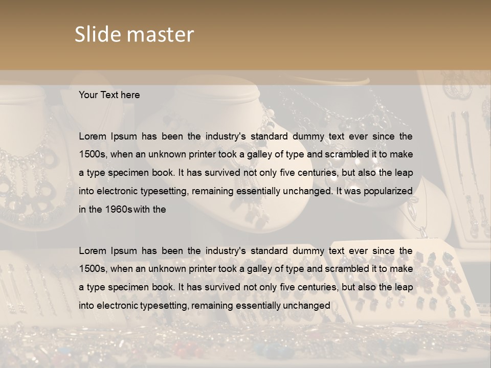 Beautiful Jewelry In The Shop Window PowerPoint Template