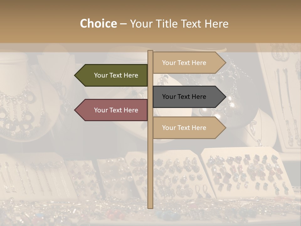 Beautiful Jewelry In The Shop Window PowerPoint Template