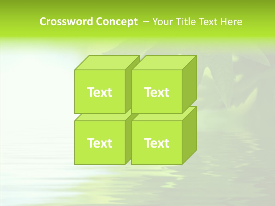 Green Leaves Reflecting In The Water, Shallow Focus PowerPoint Template