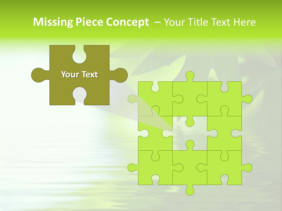 Green Leaves Reflecting In The Water, Shallow Focus PowerPoint Template