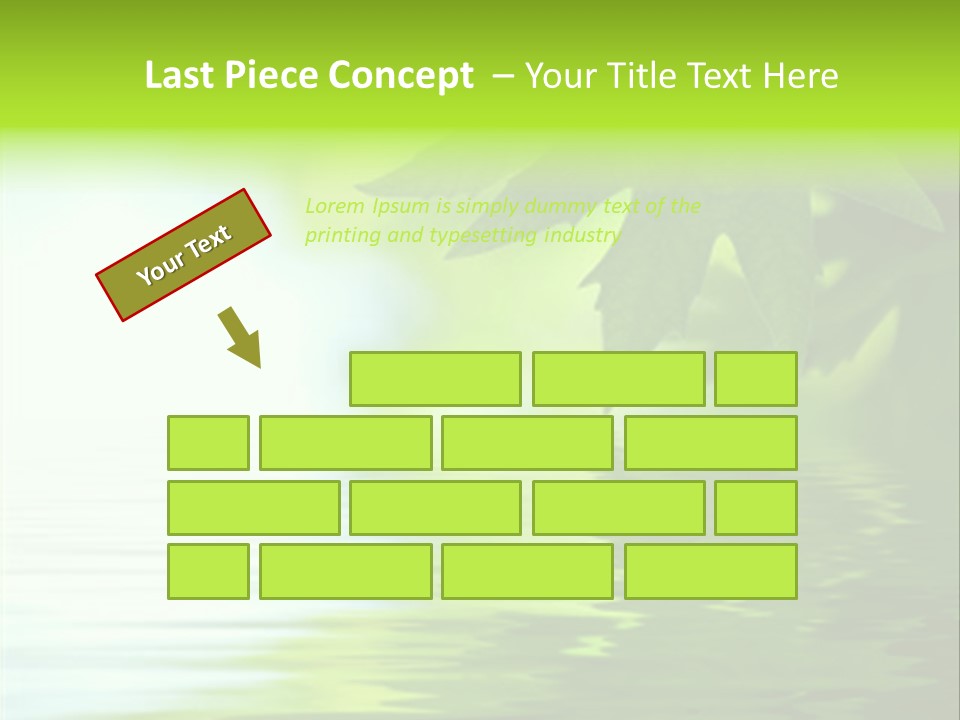 Green Leaves Reflecting In The Water, Shallow Focus PowerPoint Template