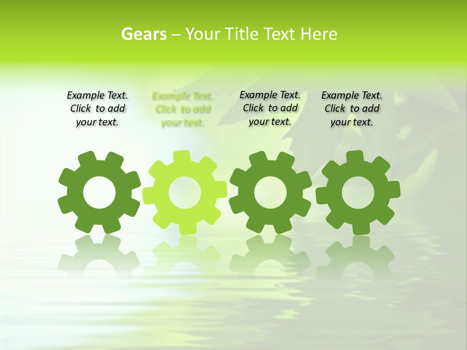 Green Leaves Reflecting In The Water, Shallow Focus PowerPoint Template