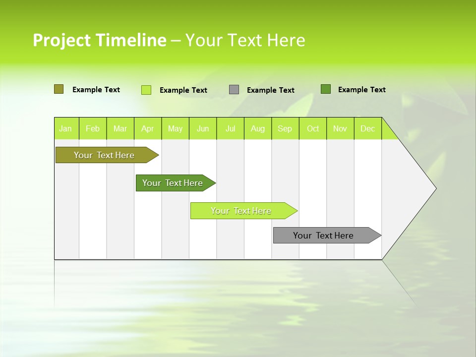 Green Leaves Reflecting In The Water, Shallow Focus PowerPoint Template