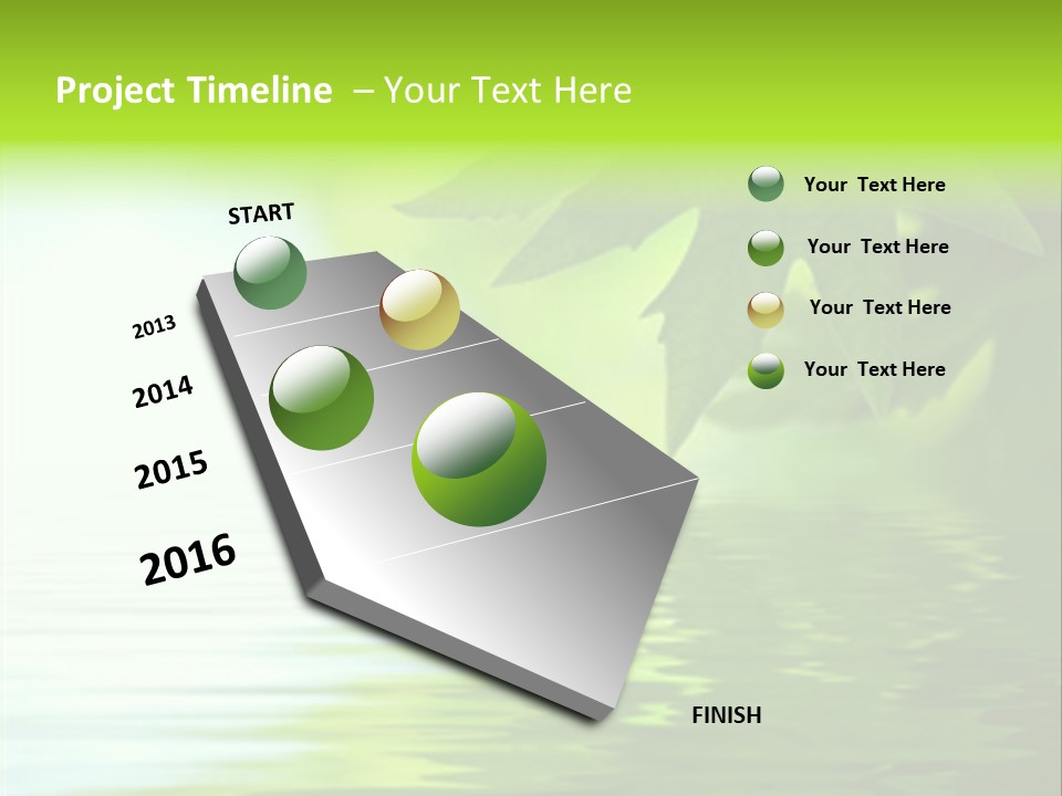 Green Leaves Reflecting In The Water, Shallow Focus PowerPoint Template