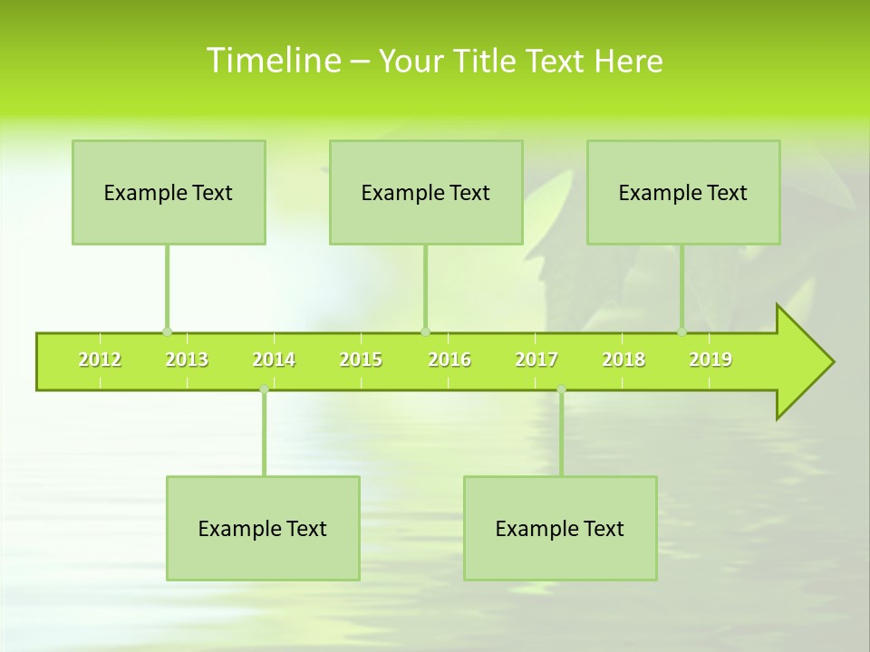 Green Leaves Reflecting In The Water, Shallow Focus PowerPoint Template