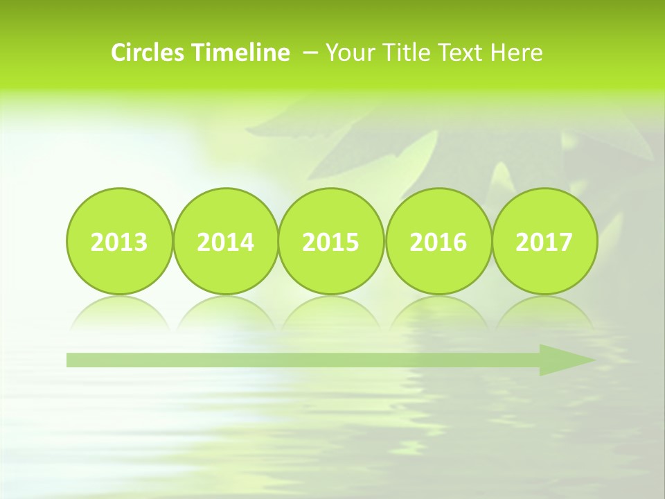 Green Leaves Reflecting In The Water, Shallow Focus PowerPoint Template