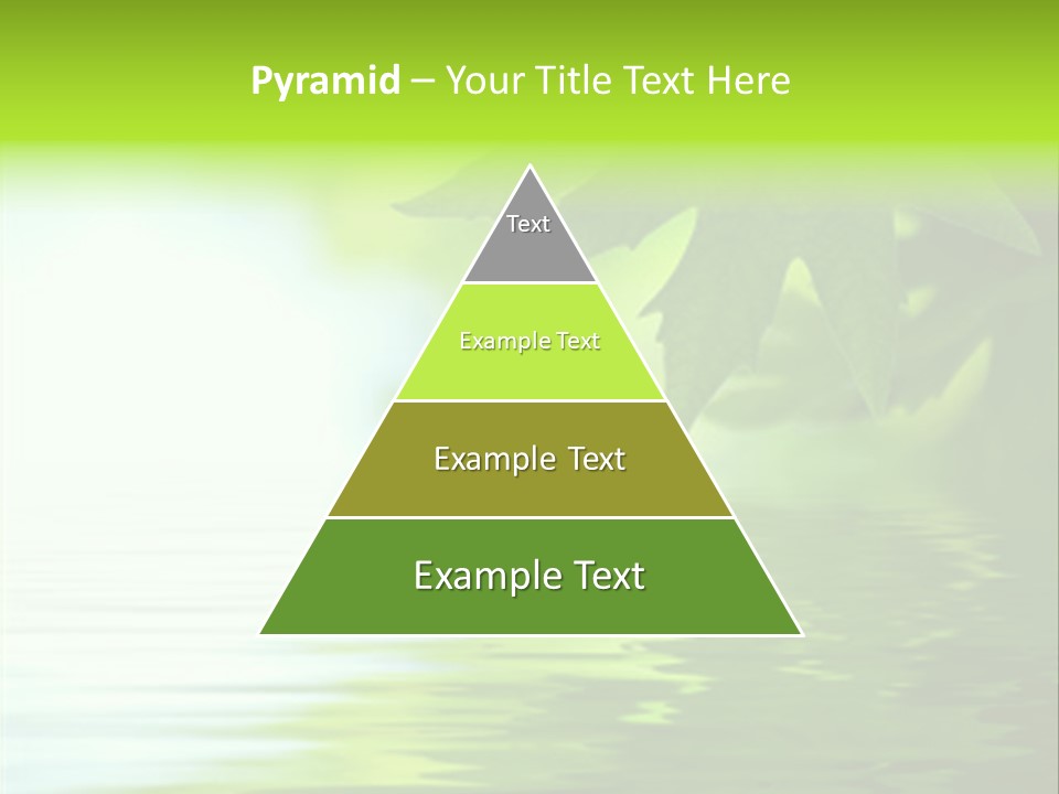 Green Leaves Reflecting In The Water, Shallow Focus PowerPoint Template