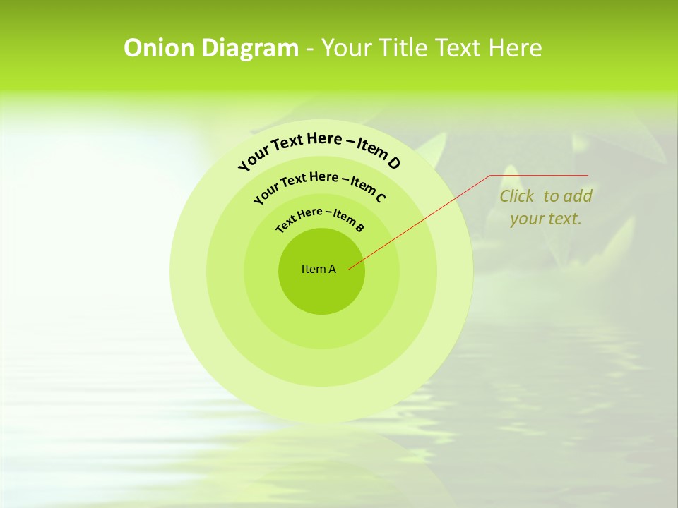 Green Leaves Reflecting In The Water, Shallow Focus PowerPoint Template