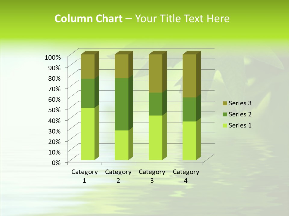 Green Leaves Reflecting In The Water, Shallow Focus PowerPoint Template