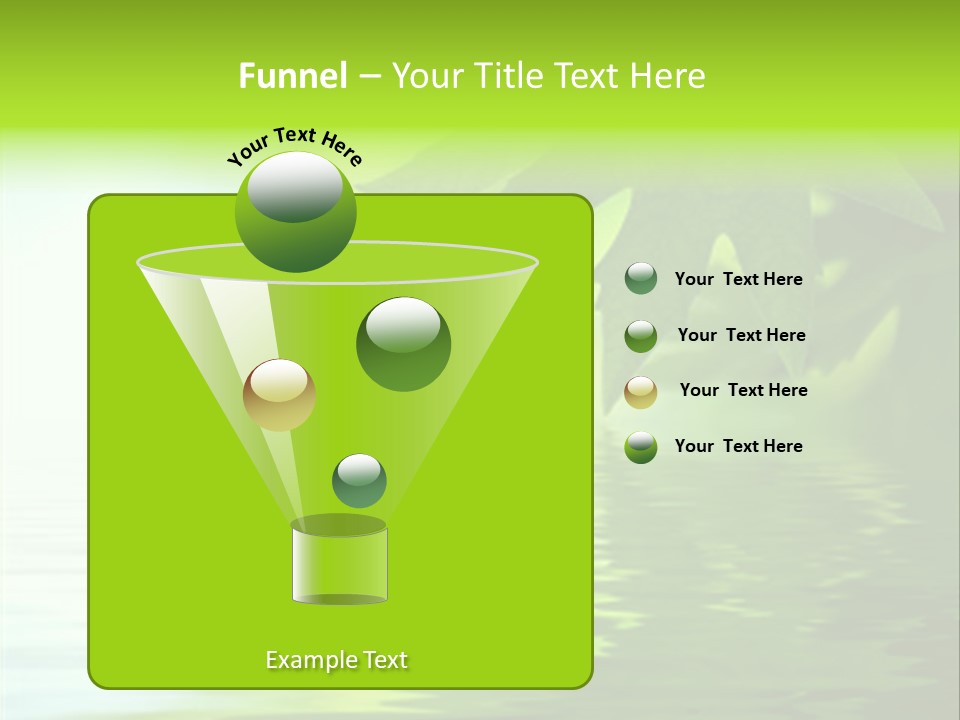 Green Leaves Reflecting In The Water, Shallow Focus PowerPoint Template