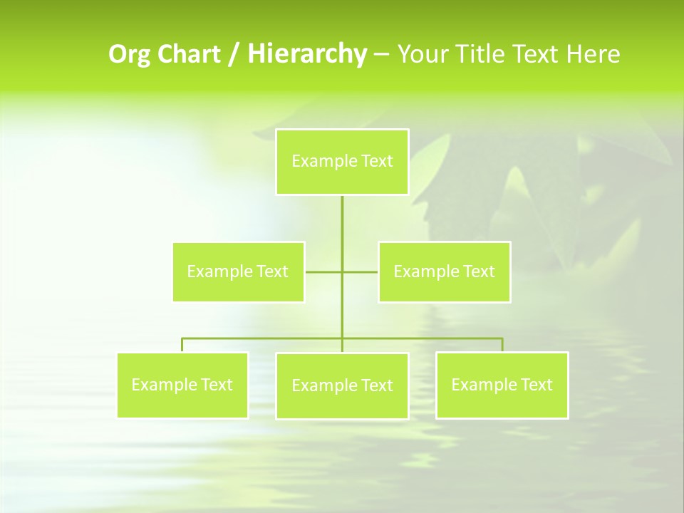 Green Leaves Reflecting In The Water, Shallow Focus PowerPoint Template