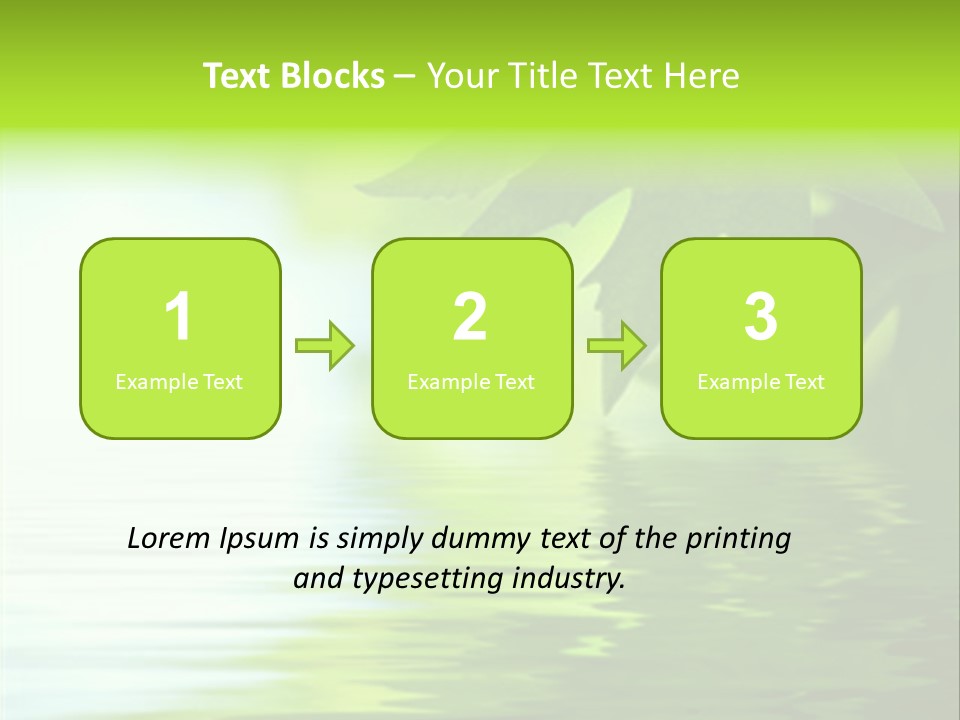 Green Leaves Reflecting In The Water, Shallow Focus PowerPoint Template