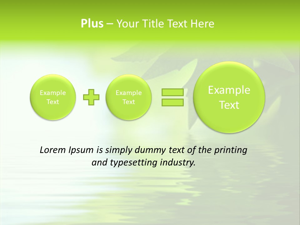 Green Leaves Reflecting In The Water, Shallow Focus PowerPoint Template