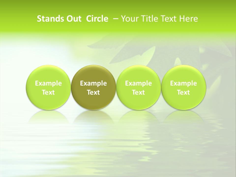 Green Leaves Reflecting In The Water, Shallow Focus PowerPoint Template