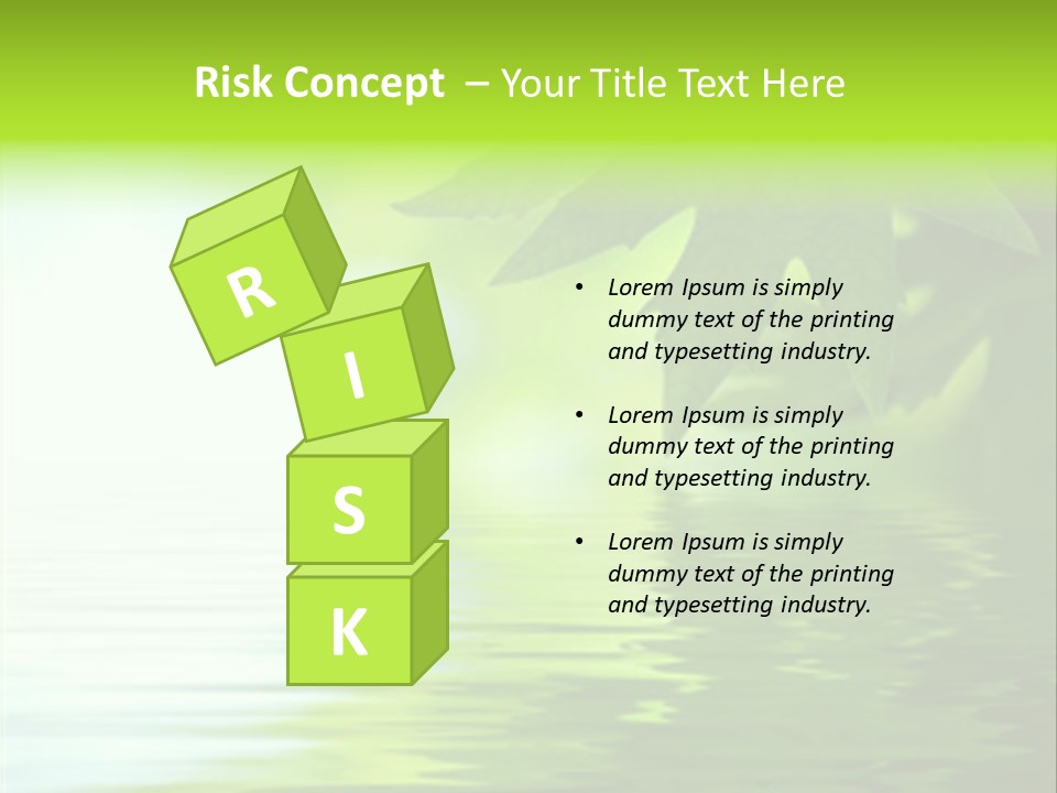 Green Leaves Reflecting In The Water, Shallow Focus PowerPoint Template