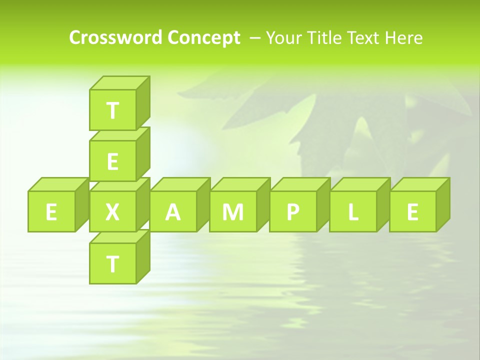 Green Leaves Reflecting In The Water, Shallow Focus PowerPoint Template