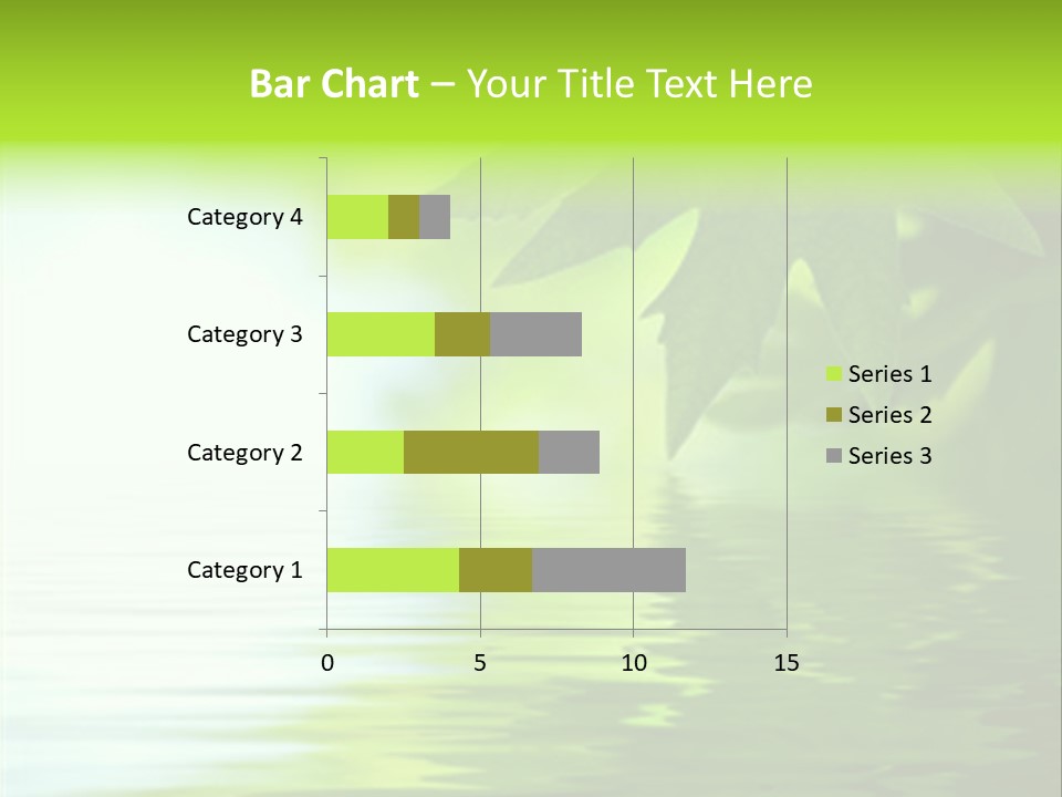 Green Leaves Reflecting In The Water, Shallow Focus PowerPoint Template