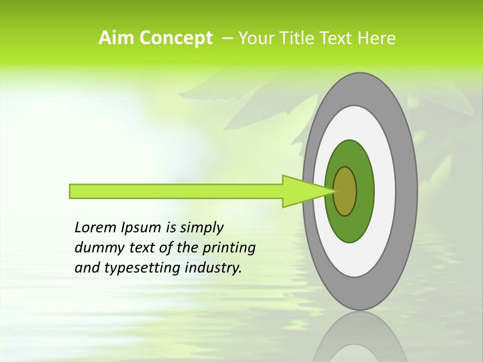Green Leaves Reflecting In The Water, Shallow Focus PowerPoint Template