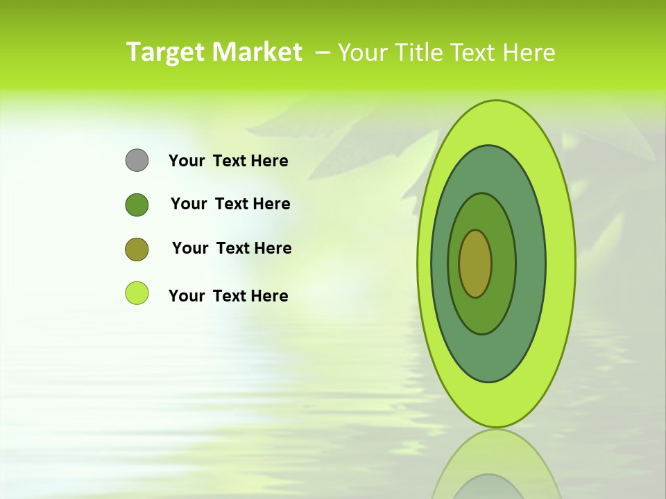 Green Leaves Reflecting In The Water, Shallow Focus PowerPoint Template