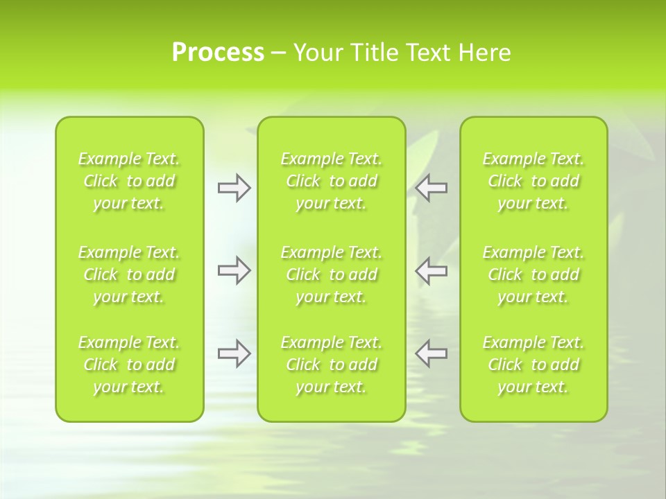 Green Leaves Reflecting In The Water, Shallow Focus PowerPoint Template