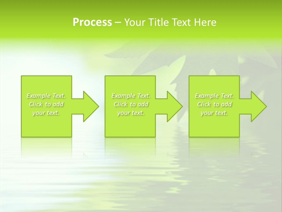 Green Leaves Reflecting In The Water, Shallow Focus PowerPoint Template