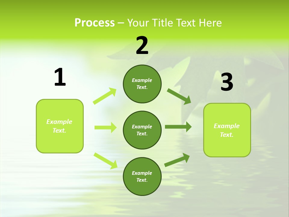 Green Leaves Reflecting In The Water, Shallow Focus PowerPoint Template