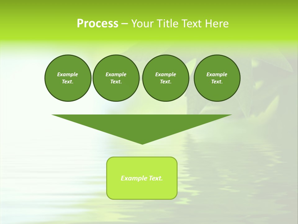 Green Leaves Reflecting In The Water, Shallow Focus PowerPoint Template