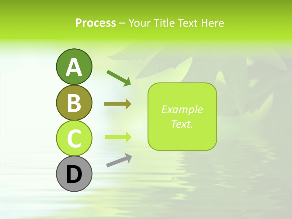 Green Leaves Reflecting In The Water, Shallow Focus PowerPoint Template