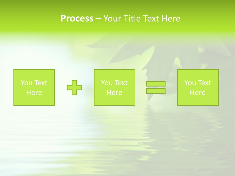 Green Leaves Reflecting In The Water, Shallow Focus PowerPoint Template