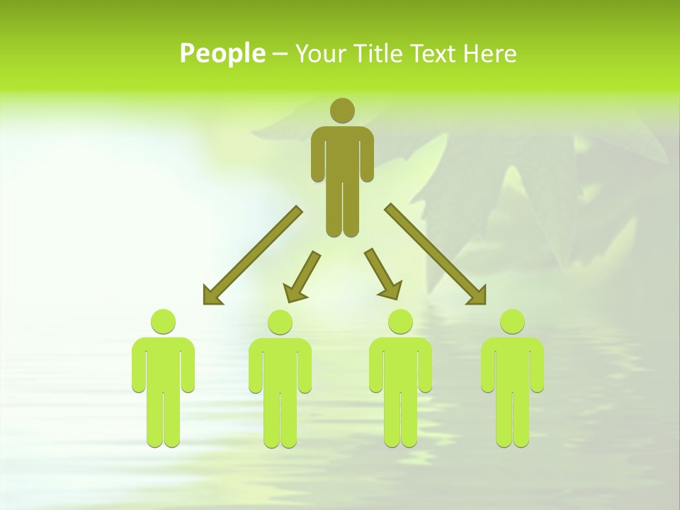 Green Leaves Reflecting In The Water, Shallow Focus PowerPoint Template