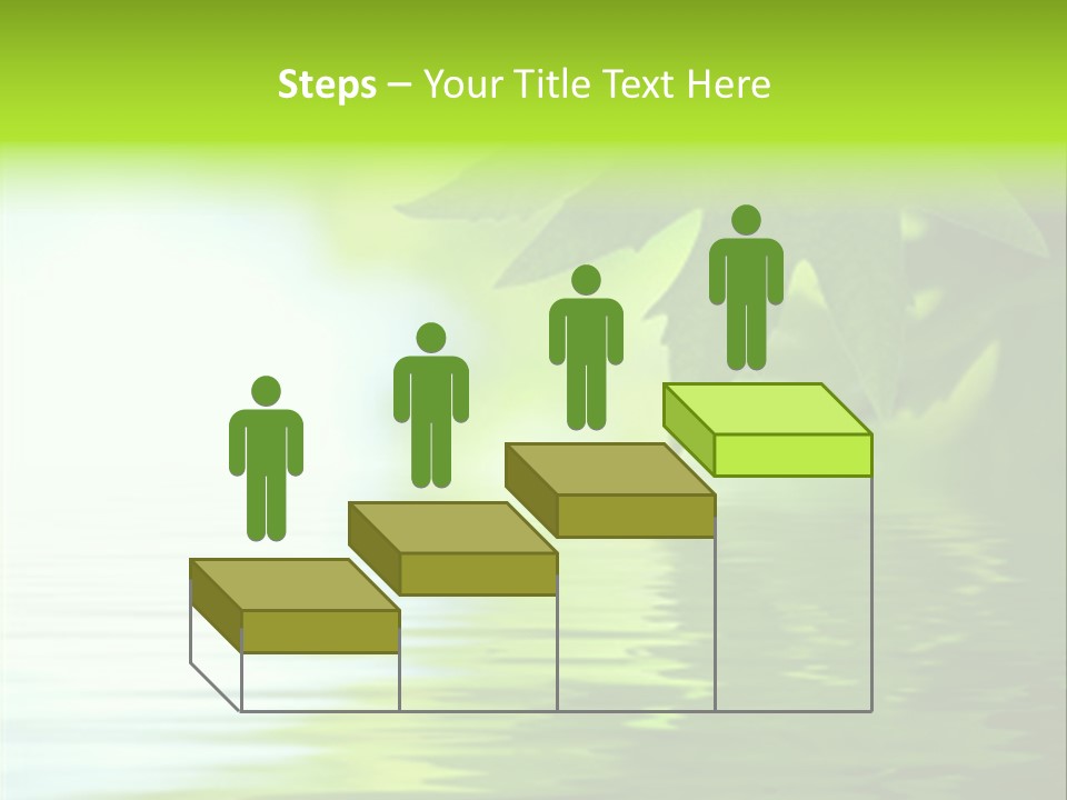 Green Leaves Reflecting In The Water, Shallow Focus PowerPoint Template