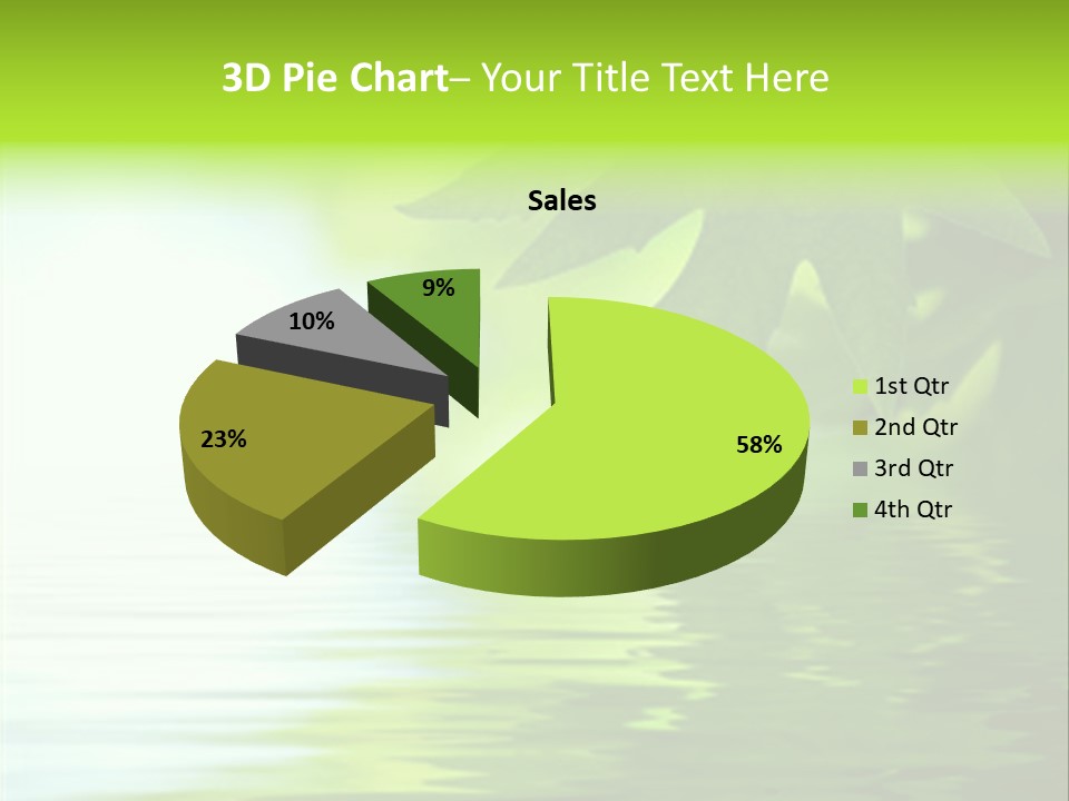 Green Leaves Reflecting In The Water, Shallow Focus PowerPoint Template