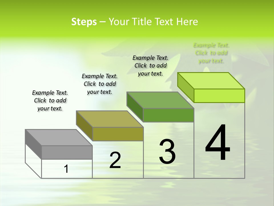 Green Leaves Reflecting In The Water, Shallow Focus PowerPoint Template