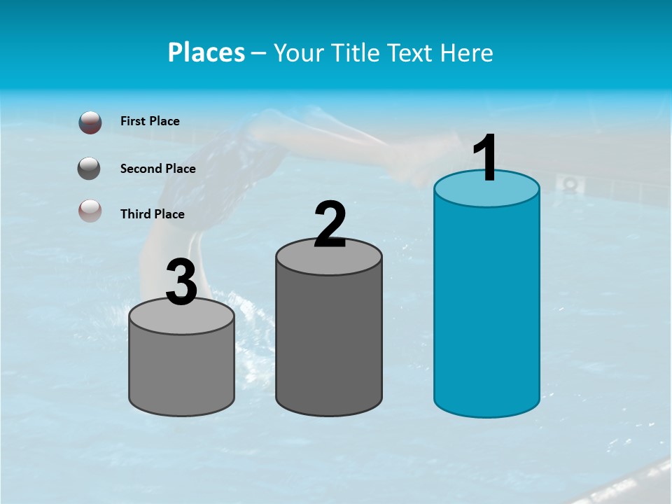 Young Boy Diving Head First Into A Swimming Pool With Head In The Water And Feet Still In The Air PowerPoint Template