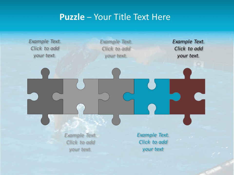 Young Boy Diving Head First Into A Swimming Pool With Head In The Water And Feet Still In The Air PowerPoint Template