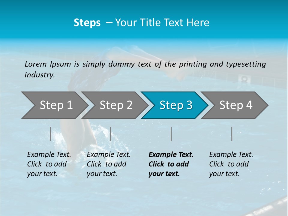 Young Boy Diving Head First Into A Swimming Pool With Head In The Water And Feet Still In The Air PowerPoint Template