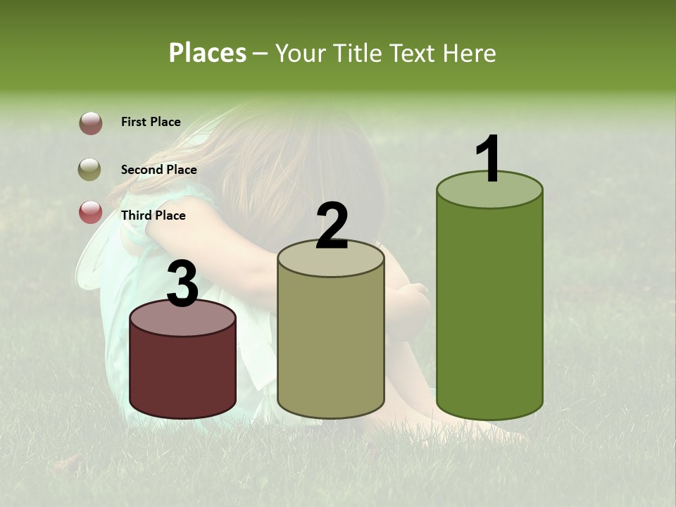 A Pouty Child In A Field. PowerPoint Template