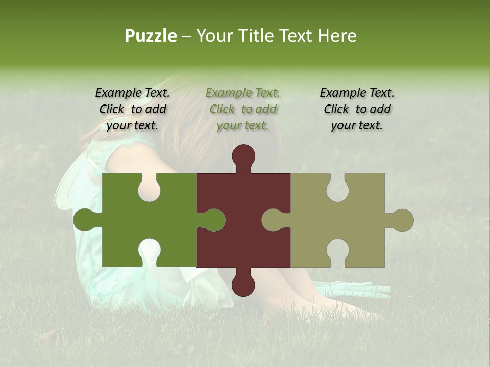 A Pouty Child In A Field. PowerPoint Template